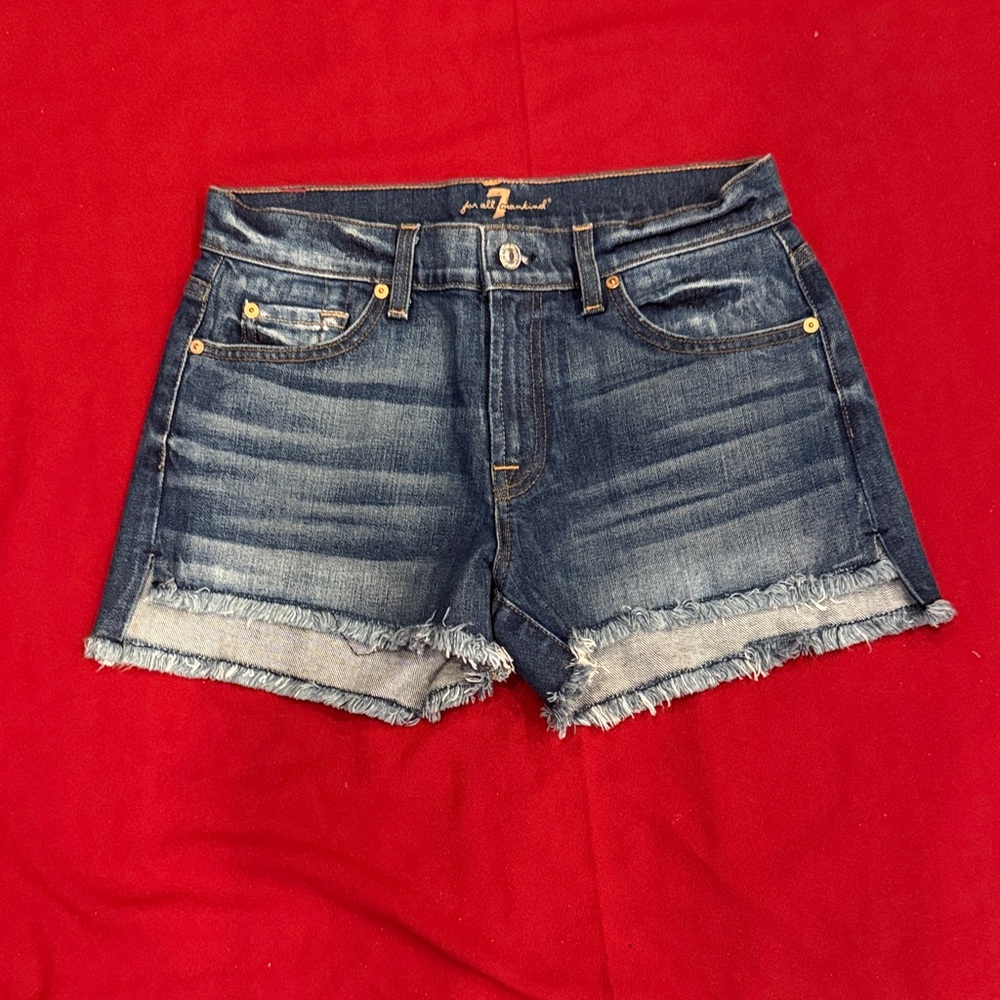 7 For All Mankind Blue Jean Shorts
